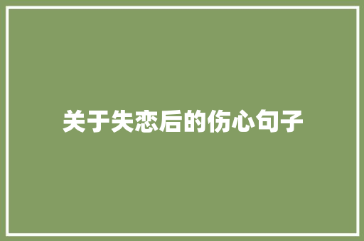 关于失恋后的伤心句子 学术范文