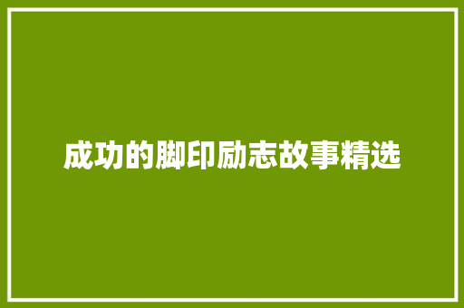 成功的脚印励志故事精选