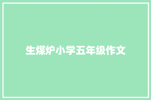 生煤炉小学五年级作文