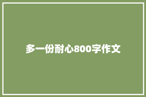 多一份耐心800字作文