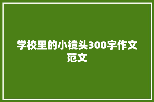 学校里的小镜头300字作文范文 论文范文