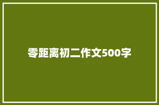 零距离初二作文500字