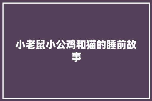 小老鼠小公鸡和猫的睡前故事 论文范文