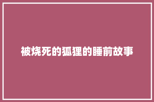 被烧死的狐狸的睡前故事