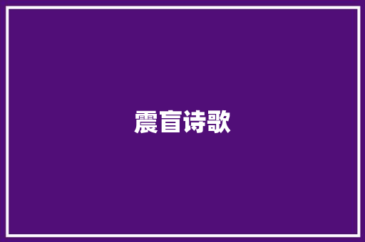 震盲诗歌 演讲稿范文