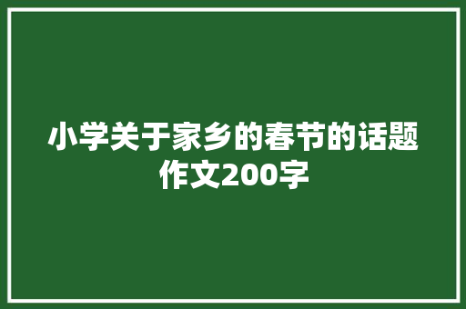 小学关于家乡的春节的话题作文200字 申请书范文