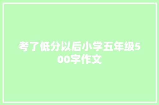 考了低分以后小学五年级500字作文 申请书范文