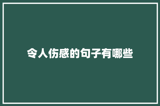 令人伤感的句子有哪些 致辞范文