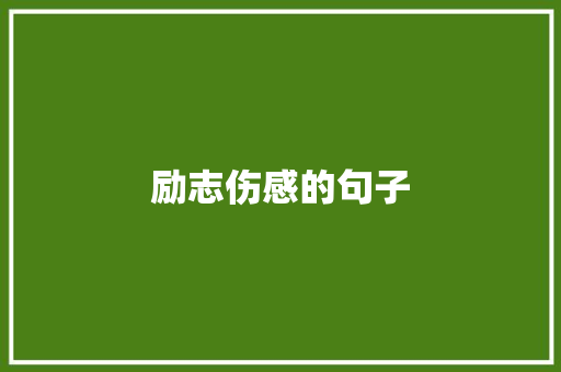 励志伤感的句子 演讲稿范文