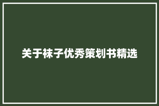 关于袜子优秀策划书精选