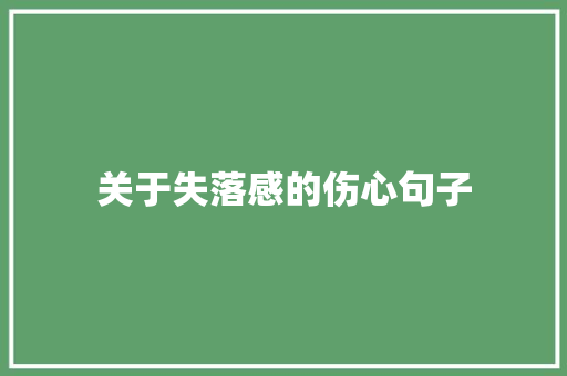 关于失落感的伤心句子 申请书范文