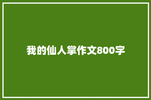 我的仙人掌作文800字