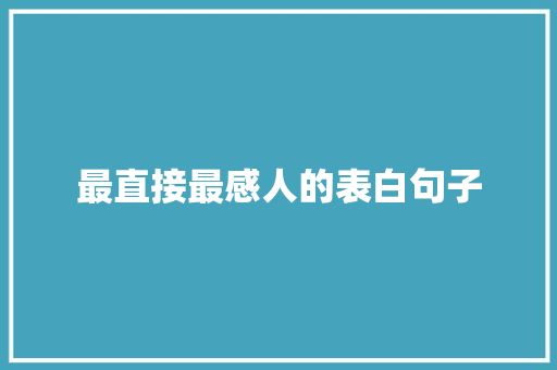 最直接最感人的表白句子 工作总结范文