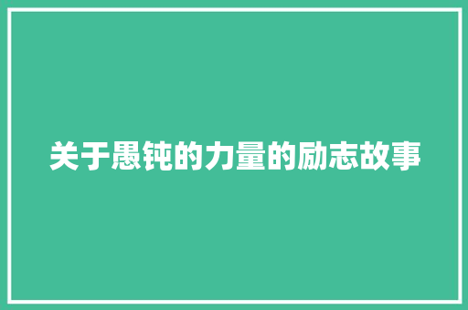 关于愚钝的力量的励志故事