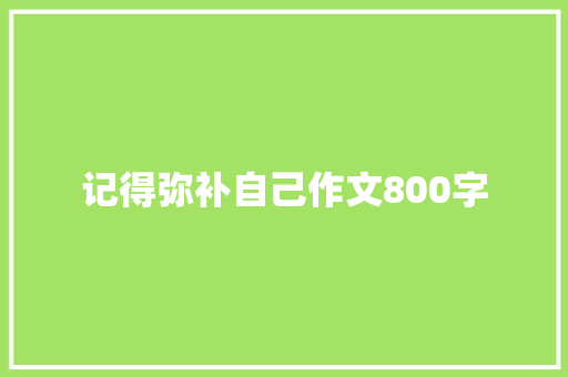 记得弥补自己作文800字 学术范文