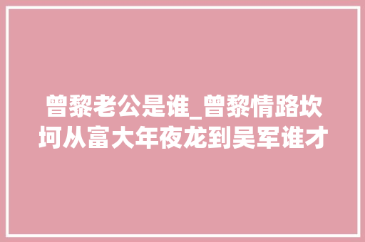 曾黎老公是谁_曾黎情路坎坷从富大年夜龙到吴军谁才是她的最终归宿 综述范文