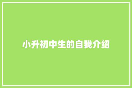 小升初中生的自我介绍 商务邮件范文