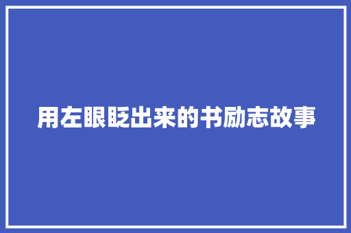 用左眼眨出来的书励志故事 报告范文