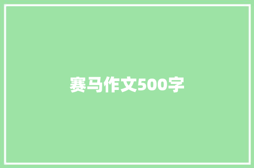 赛马作文500字