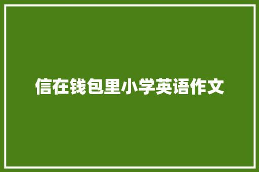 信在钱包里小学英语作文