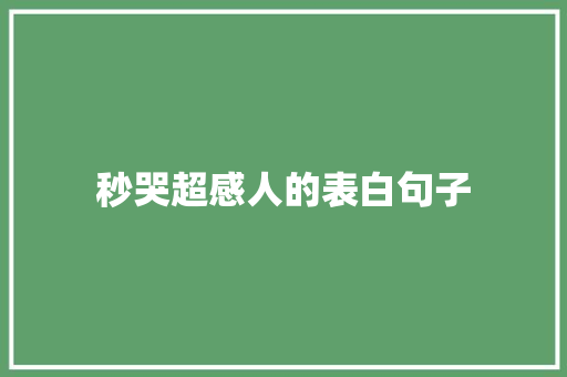 秒哭超感人的表白句子 商务邮件范文