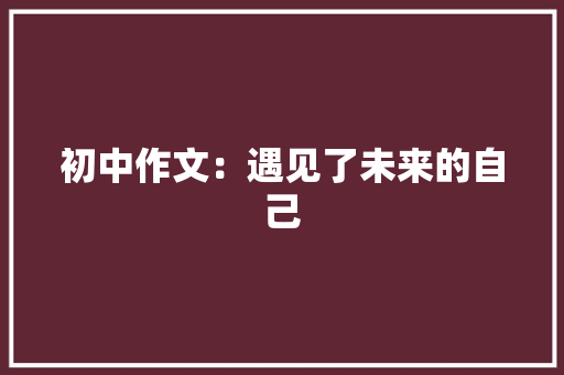 初中作文：遇见了未来的自己 会议纪要范文