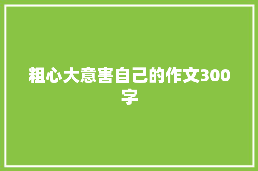 粗心大意害自己的作文300字