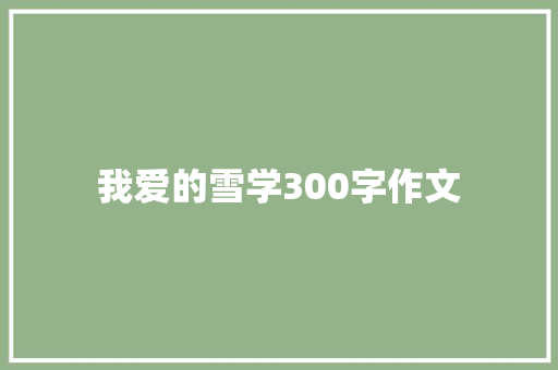 我爱的雪学300字作文 工作总结范文