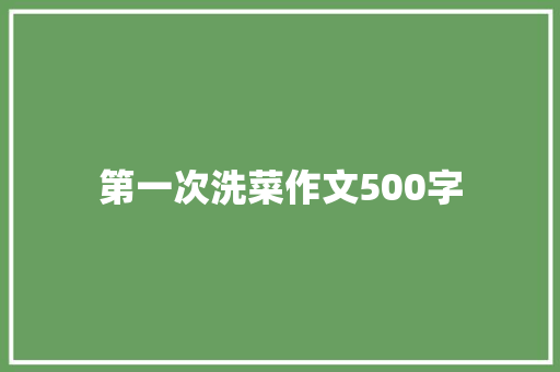 第一次洗菜作文500字