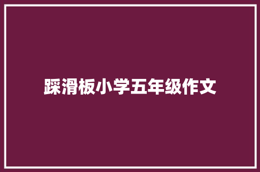 踩滑板小学五年级作文