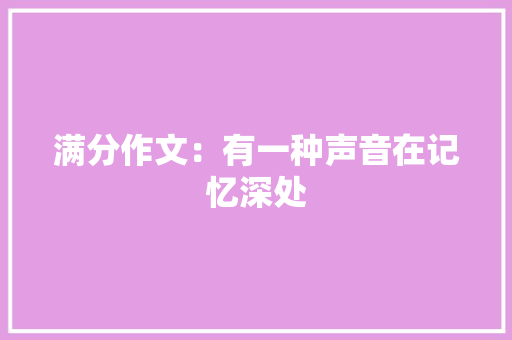 满分作文：有一种声音在记忆深处 求职信范文