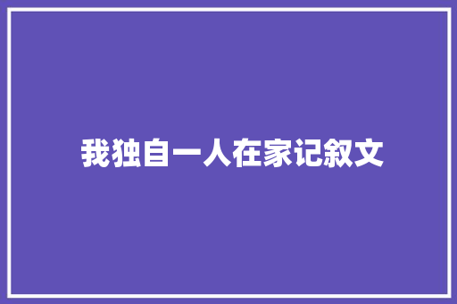  我独自一人在家记叙文 简历范文