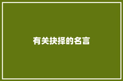 有关抉择的名言 商务邮件范文