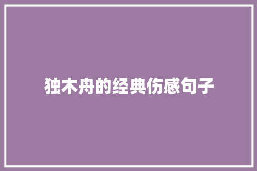 独木舟的经典伤感句子 商务邮件范文