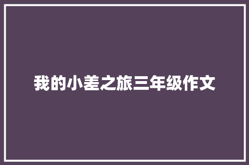 我的小差之旅三年级作文