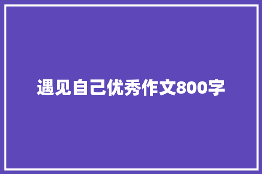 遇见自己优秀作文800字 申请书范文