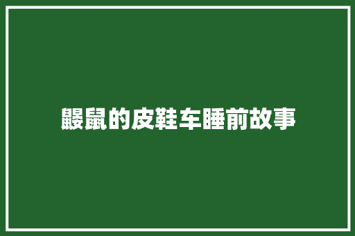 鼹鼠的皮鞋车睡前故事