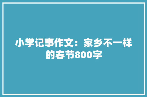 小学记事作文：家乡不一样的春节800字