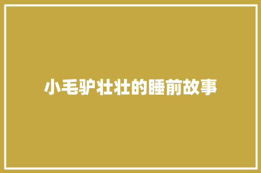 小毛驴壮壮的睡前故事