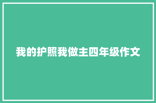 我的护照我做主四年级作文