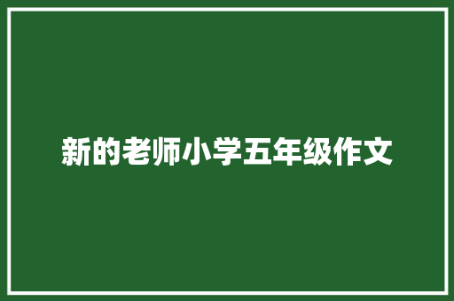 新的老师小学五年级作文 学术范文