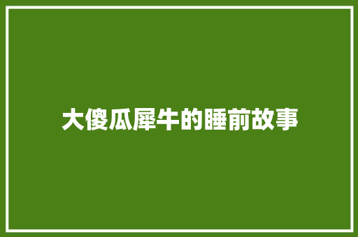 大傻瓜犀牛的睡前故事