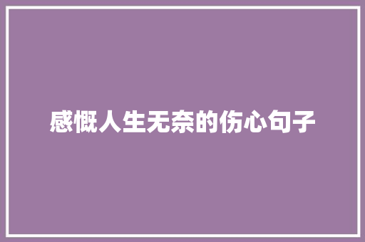 感慨人生无奈的伤心句子 论文范文