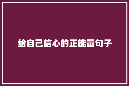 给自己信心的正能量句子 申请书范文