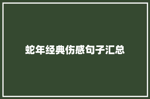 蛇年经典伤感句子汇总 简历范文