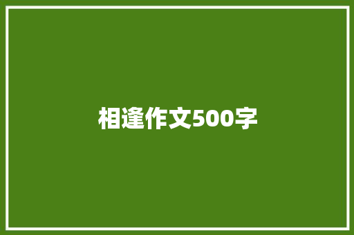 相逢作文500字