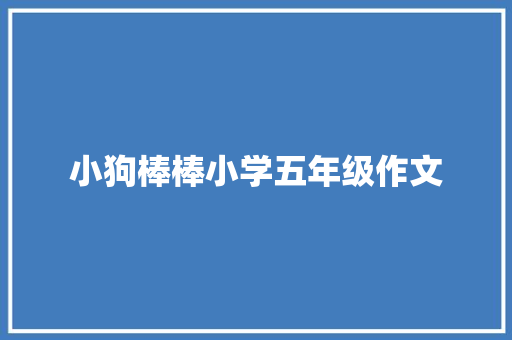 小狗棒棒小学五年级作文