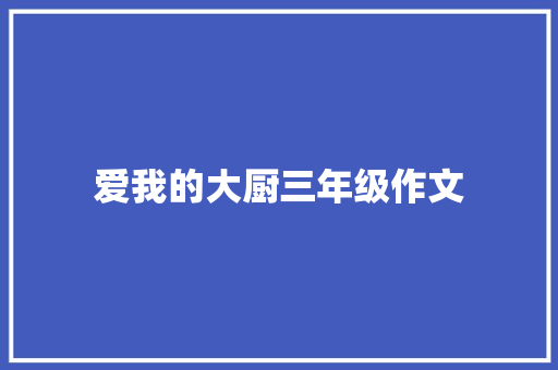 爱我的大厨三年级作文