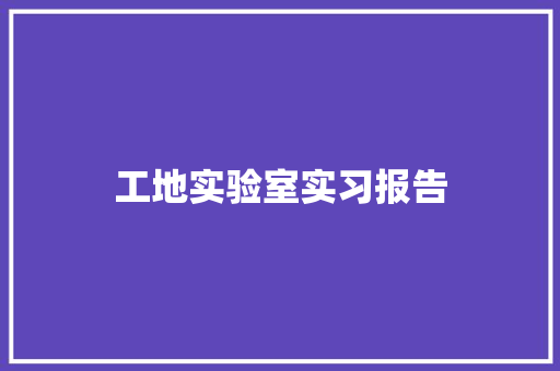 工地实验室实习报告 会议纪要范文