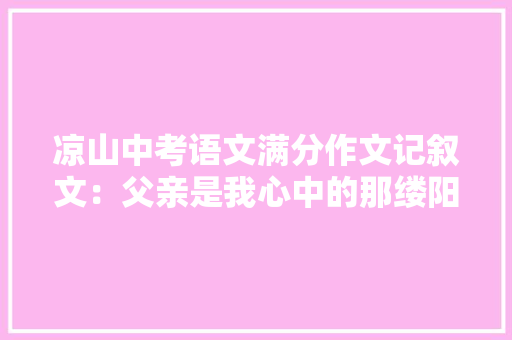 凉山中考语文满分作文记叙文：父亲是我心中的那缕阳光